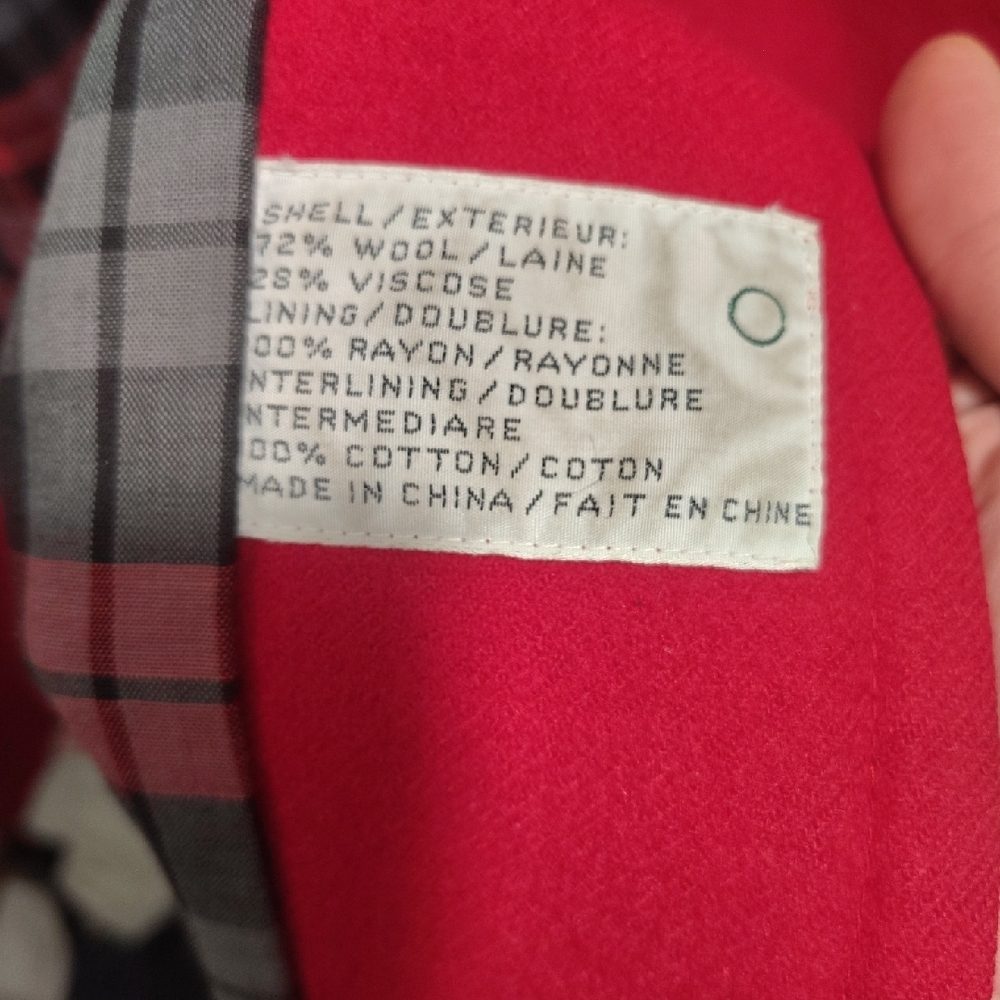 Chic Red Toggle Pea Coat - Picture 7 of 7